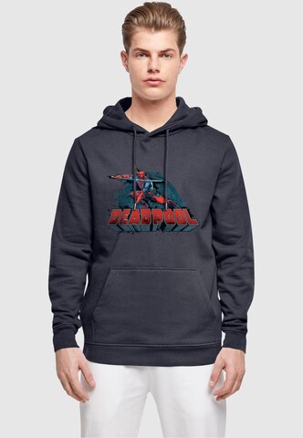 ABSOLUTE CULT Sweatshirt 'Deadpool - Sword' in Blauw: voorkant
