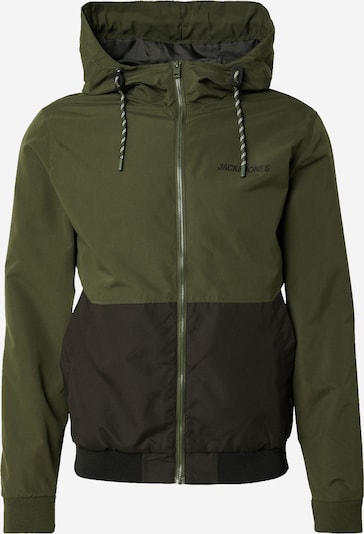 JACK & JONES Välikausitakki 'JJERush' värissä oliivi / musta, Tuotenäkymä