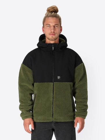 SPITZBUB Fleece Jacket 'Essential' in Green: front