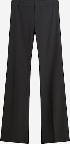 Bootcut Pantaloni cu dungă de la Bershka pe negru: față