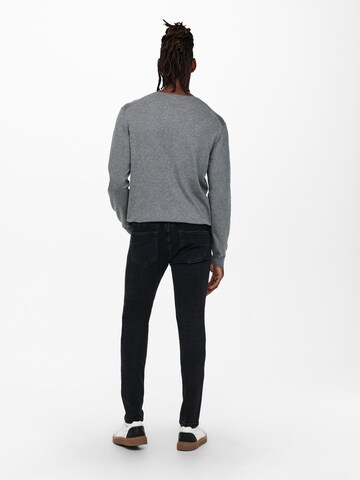 Skinny Jeans 'Swarp Life' de la Only & Sons pe negru