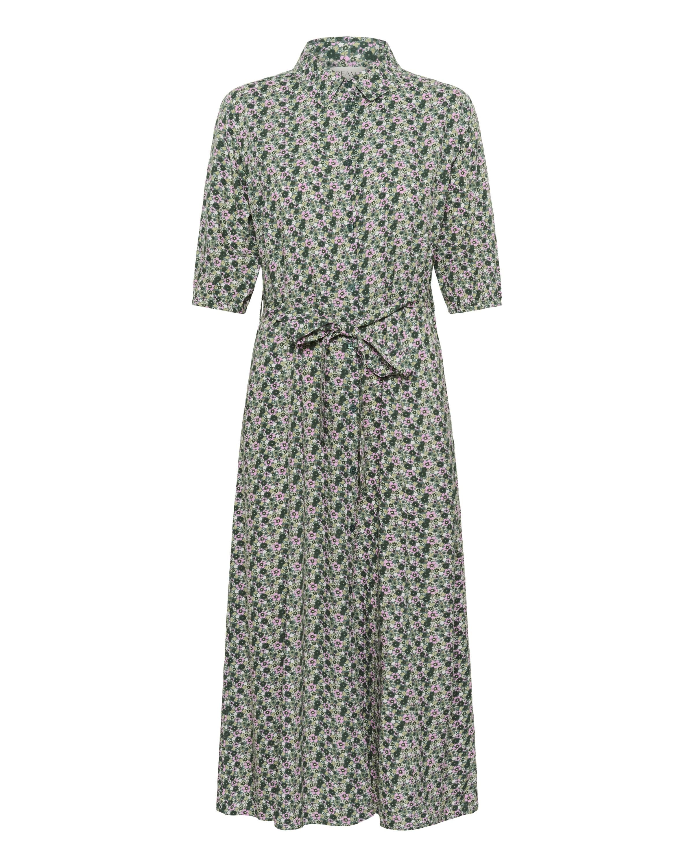 Robe-chemise 'Tiah' Cream en vert : devant