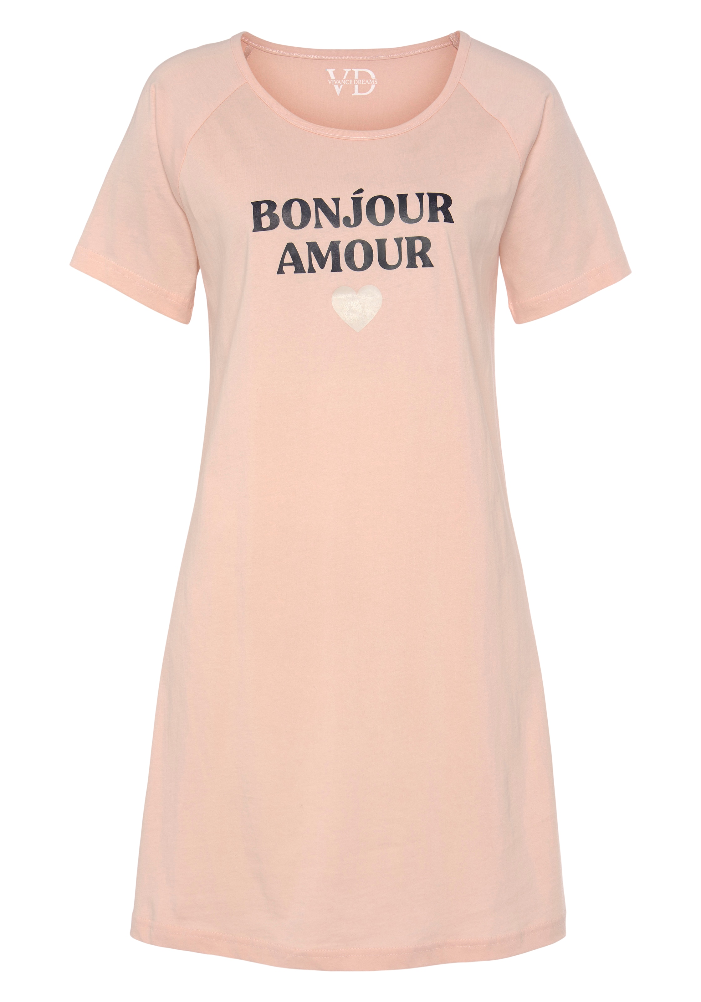 Cămăşi de noapte de la VIVANCE pe roz: față