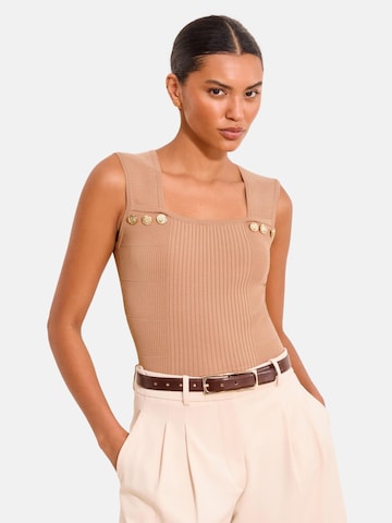 Lipsy Gebreide top in Bruin: voorkant