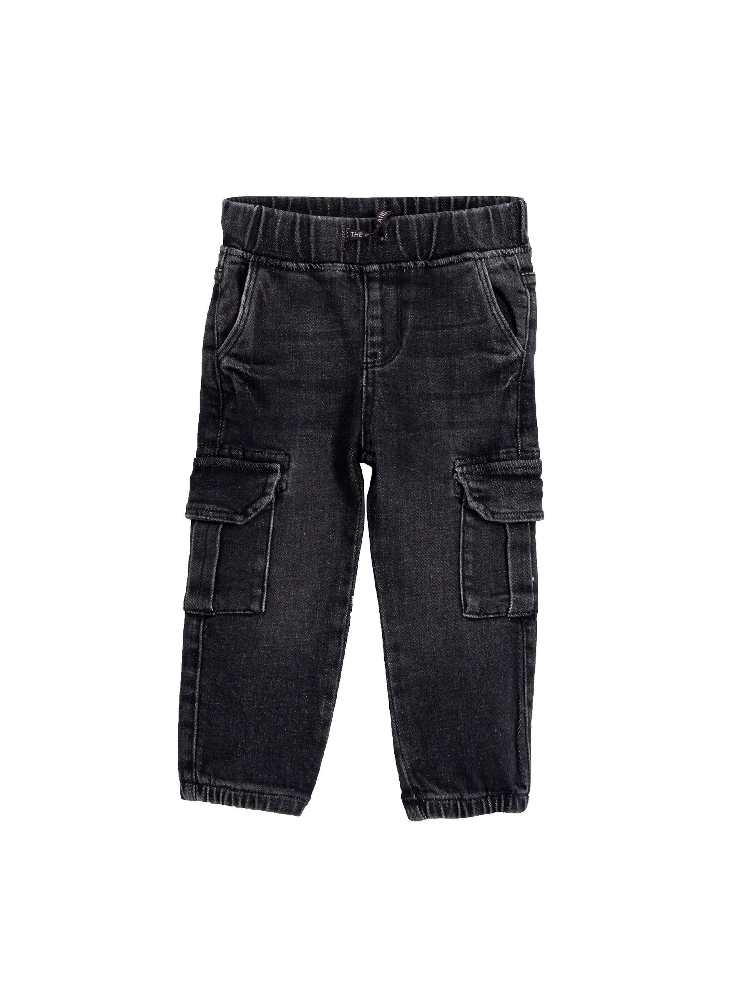 Solang Regular Hose Denim-Cargo-Jogger mit Cargotaschen in Grau: Vorderseite
