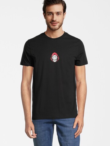 Course Shirt 'La Casa de Papel' in Zwart: voorkant