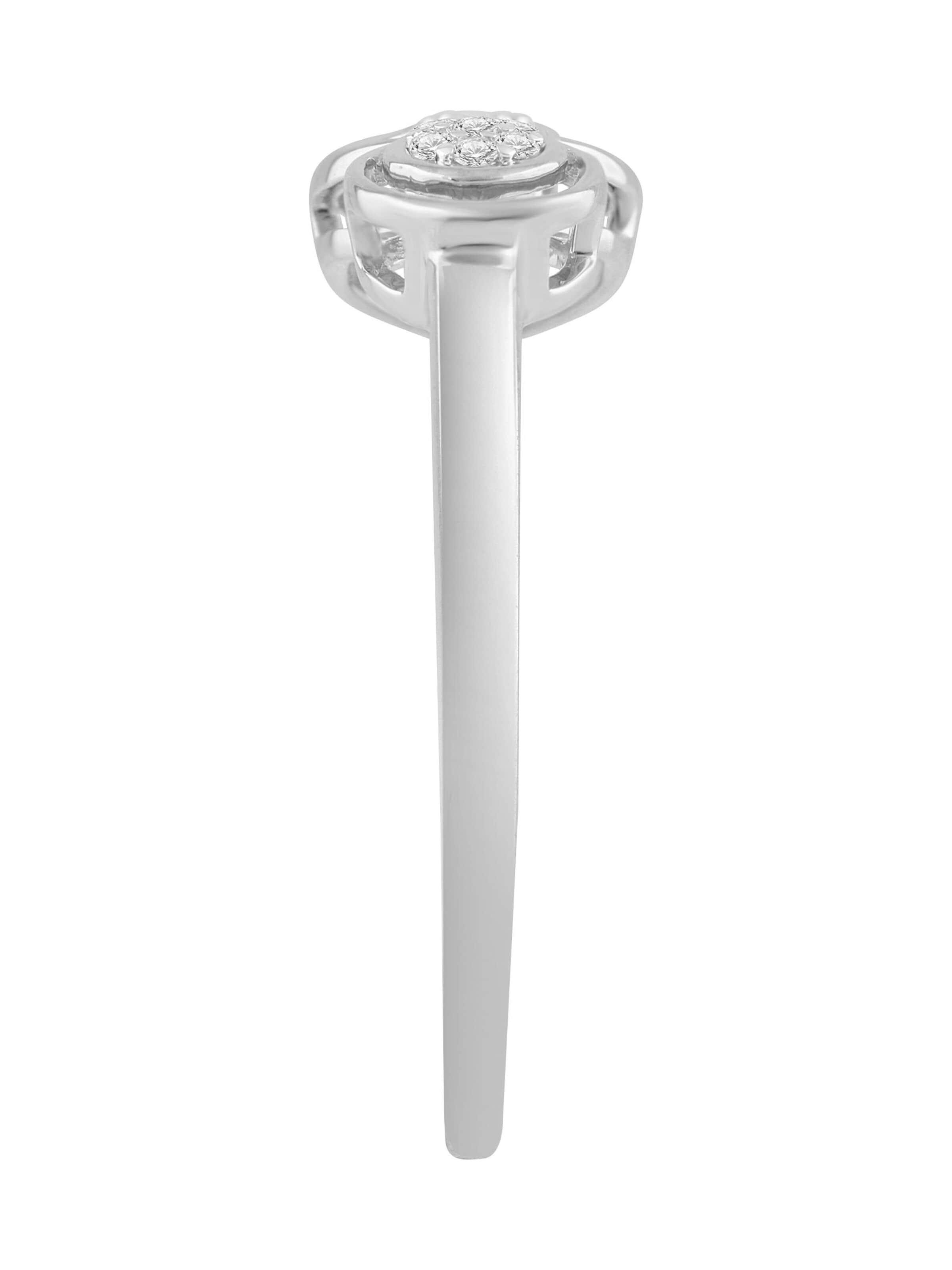 Diamant Exquis Ring 'Ring aus 375 Weißgold mit Diamant' in Zilver
