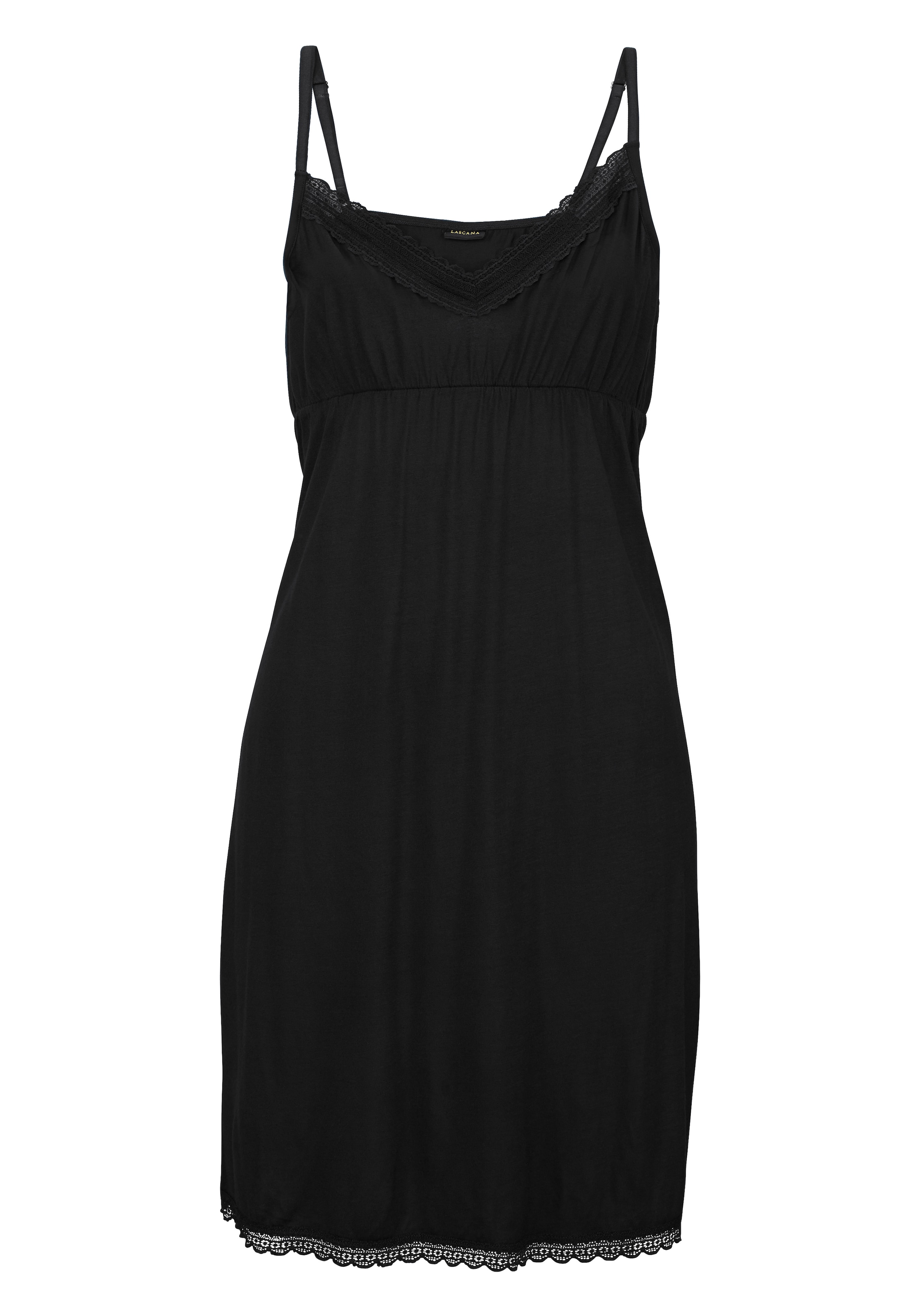 LASCANASpavaćica košulja - crna boja: prednji dio