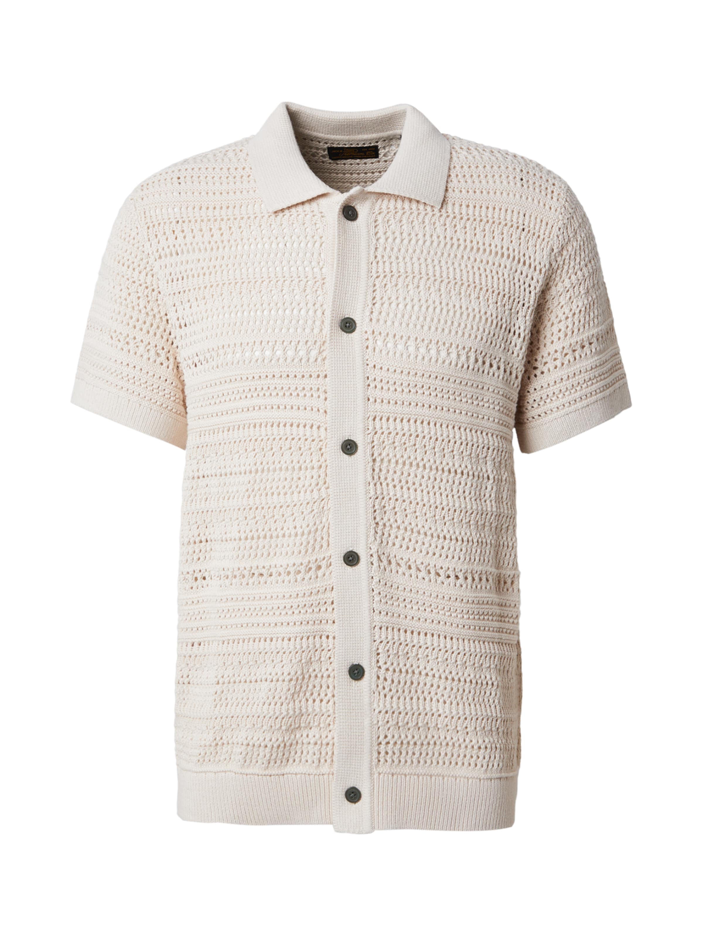 Jack & Jones Premium Πλεκτή ζακέτα 'JPRBluhamilton' σε μπεζ: μπροστά