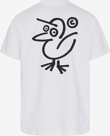 Cleptomanicx T-Shirt 'Sketch Gull' in Weiß