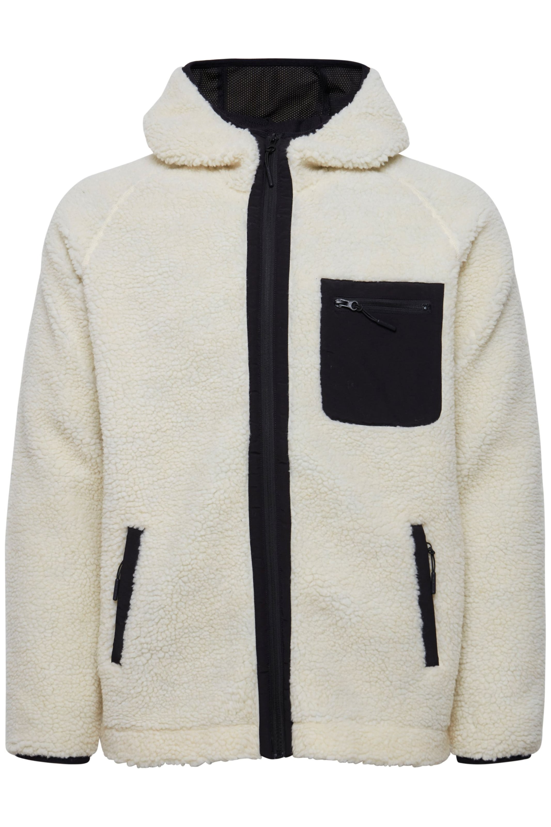 INDICODE JEANS Fleecejacke 'Trod' in Weiß: Vorderseite