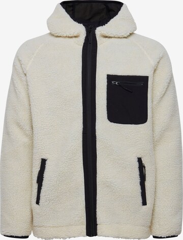 INDICODE JEANS Zip-Up Hoodie in White: front