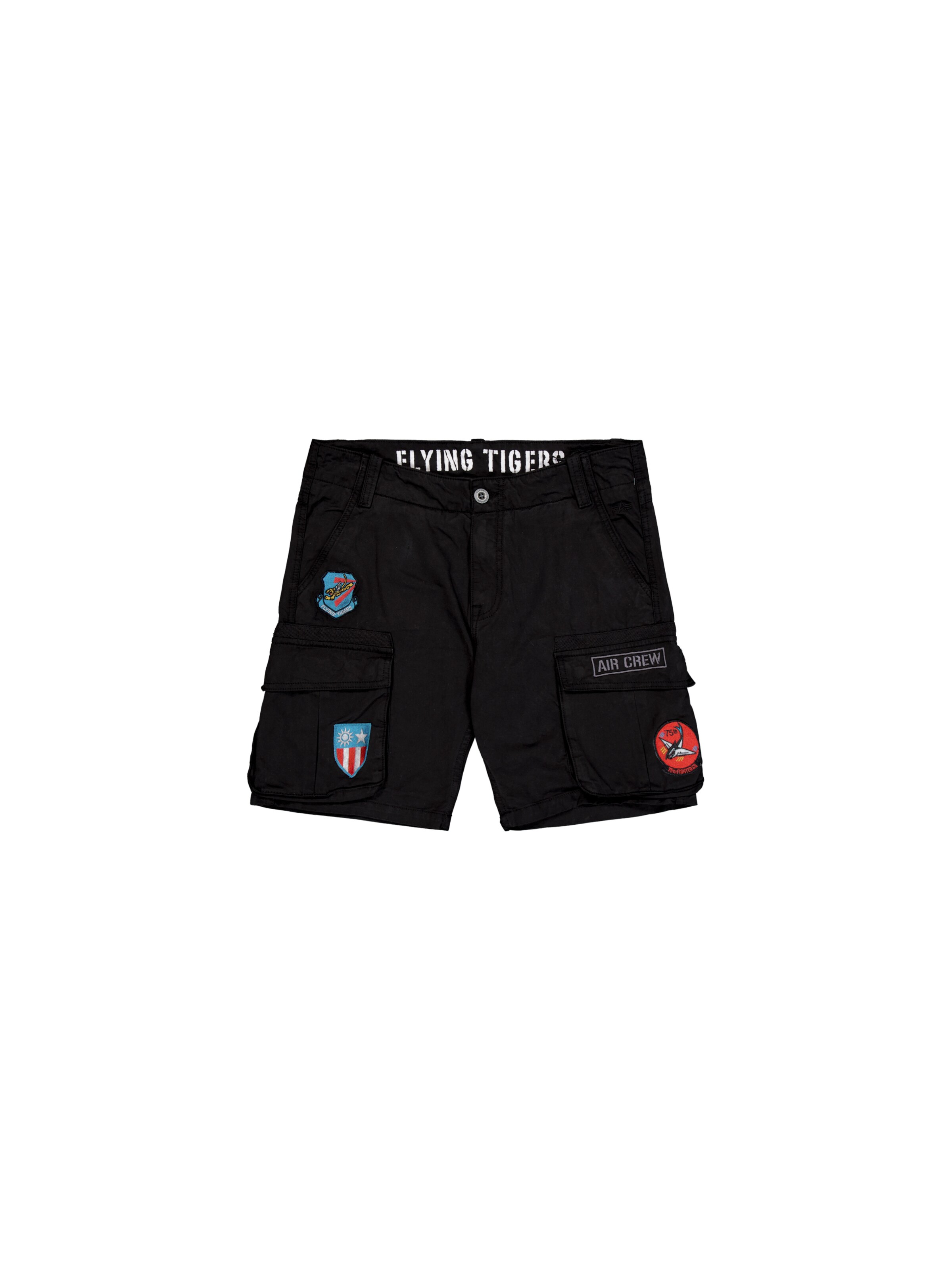 ALPHA INDUSTRIES - Regular Calças cargo em preto: frente