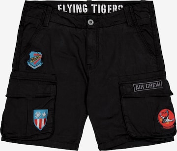 juoda ALPHA INDUSTRIES Standartinis Laisvo stiliaus kelnės: priekis