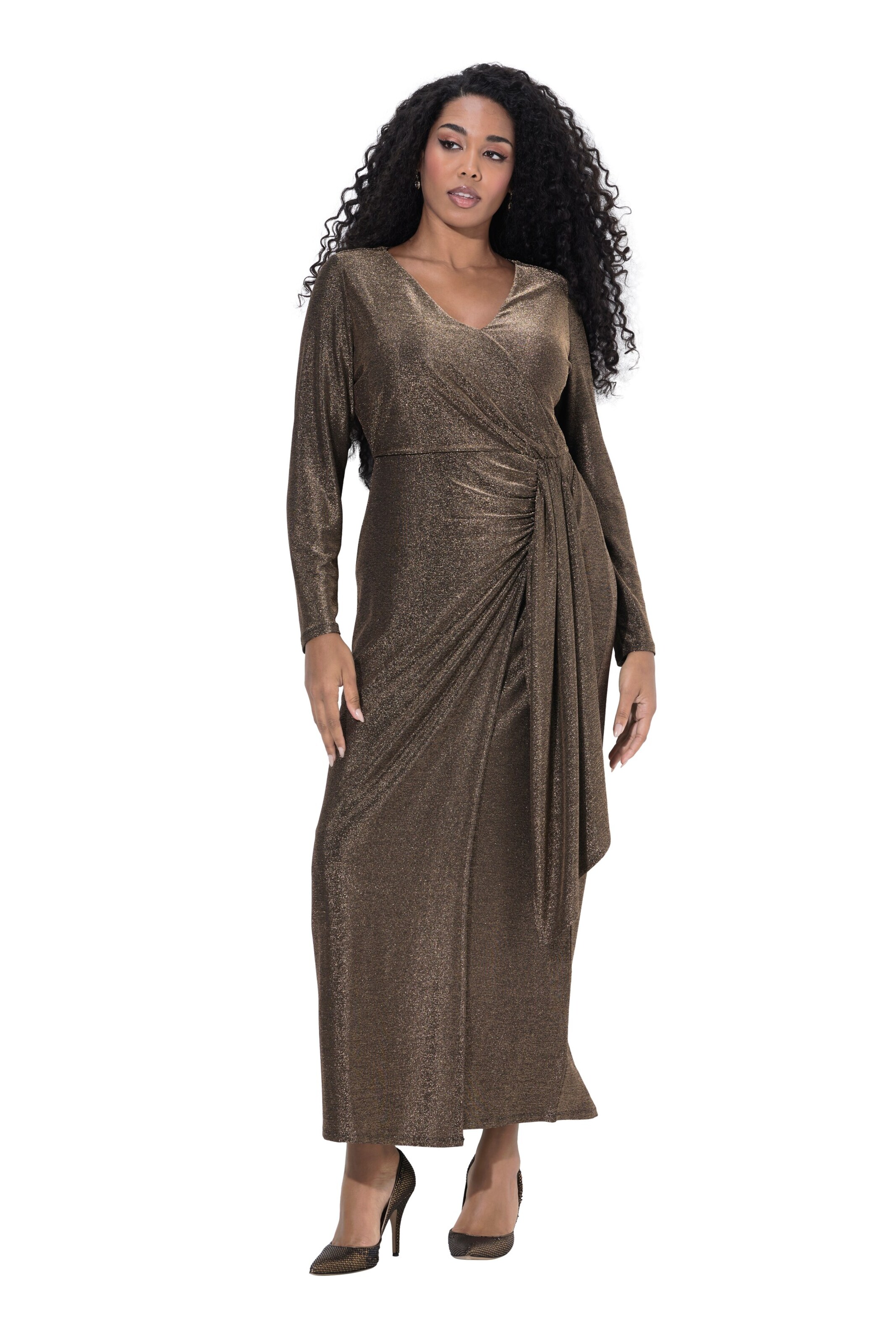 Ulla Popken Kleid in Gold: Vorderseite