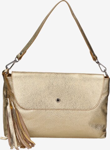 Pochette 'Pochette Donna Pelle Dollaro Laminato con Tracolla Rimovibile - Made in Italy' di Gave Lux in oro: frontale