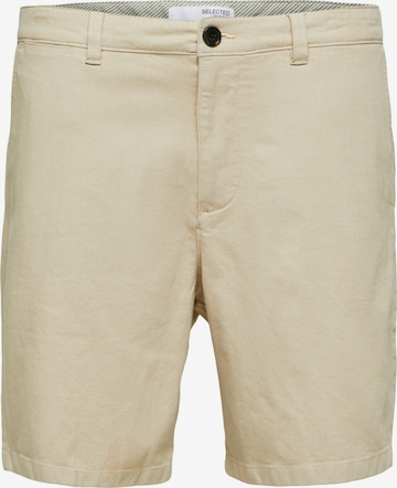 Pantalon chino SELECTED HOMME en beige : devant