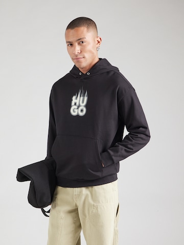 HUGO Sweatshirt 'Defnio' in Black: front