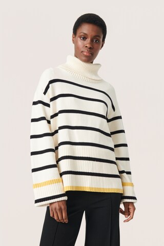 SOAKED IN LUXURY Pullover 'Musling' i hvid: forside