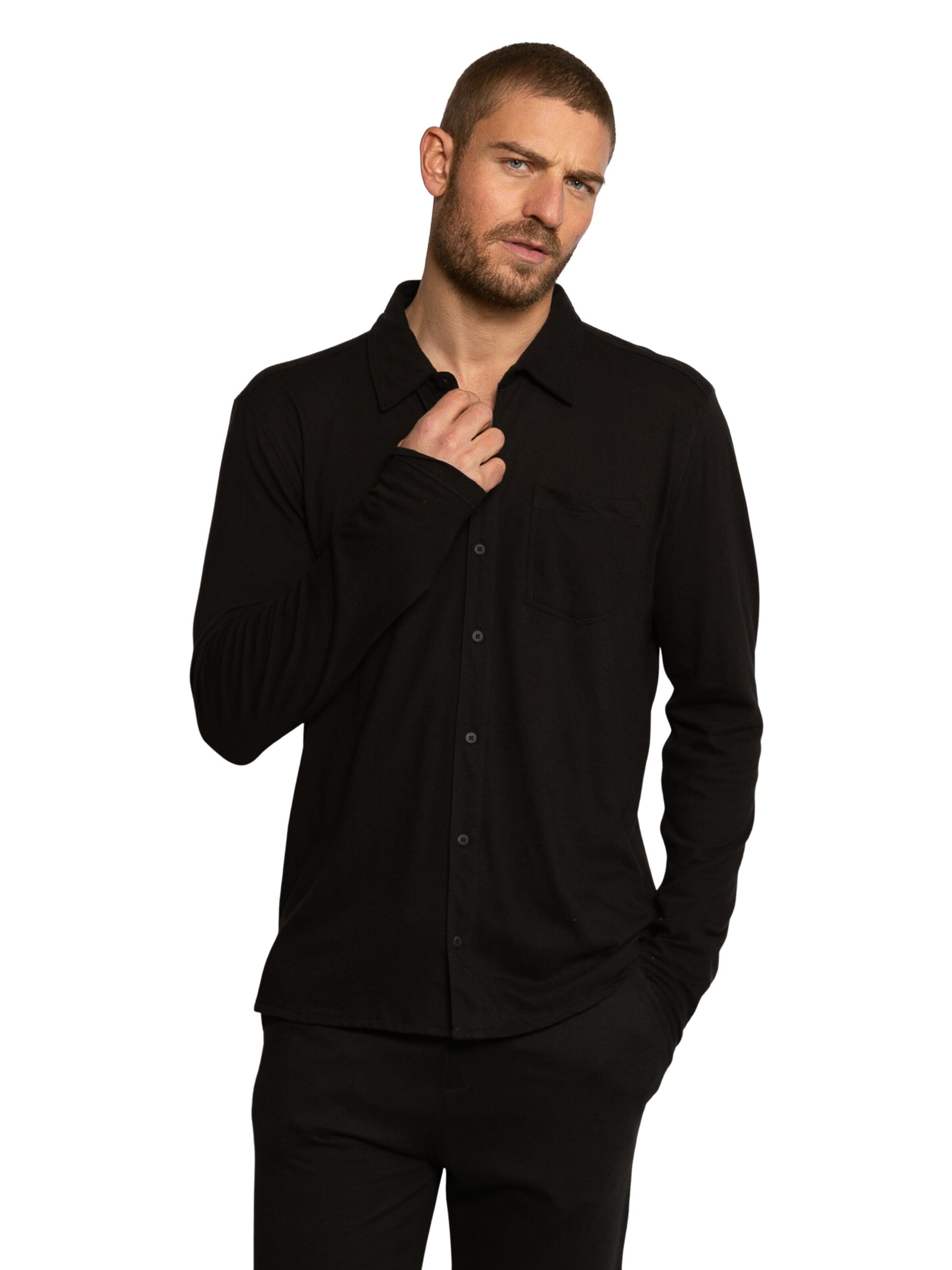Coupe regular Chemise 'Jackson' LDB en noir : devant
