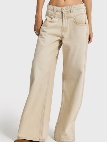 Wide Leg Jean 'Wide Low Rise Jeans' IT'S BASIC en beige