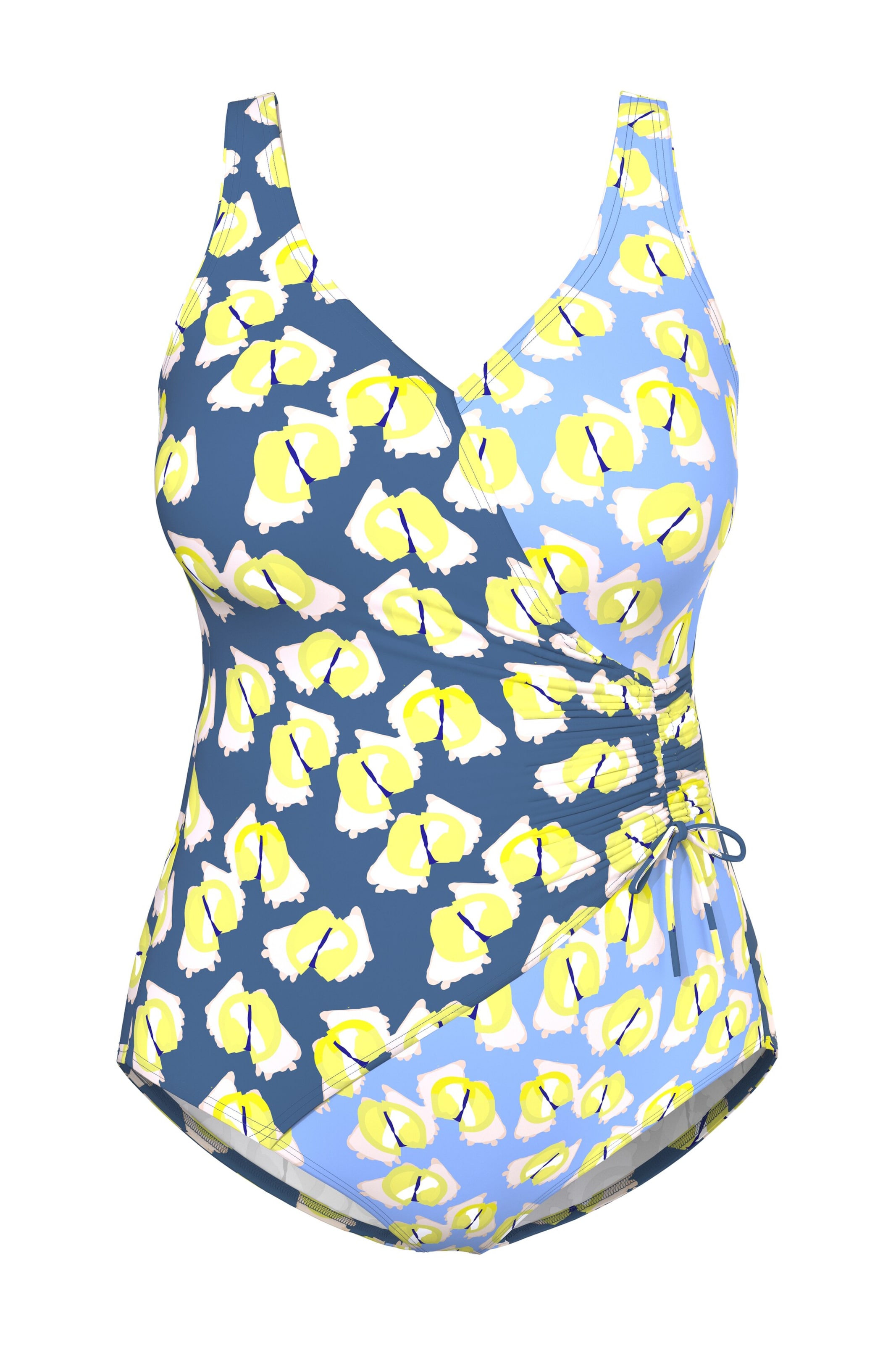 Ulla Popken Triangel Badeanzug in Blau: Vorderseite