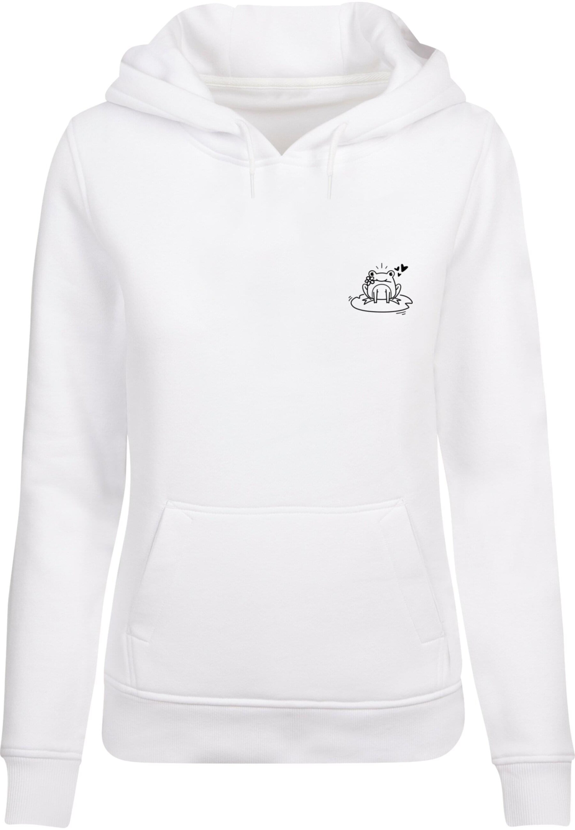 Merchcode Sweatshirt 'Frog' in Weiß: Vorderseite