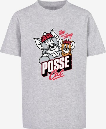 ABSOLUTE CULT Shirt 'Tom And Jerry - Posse Cat' in Grey: front