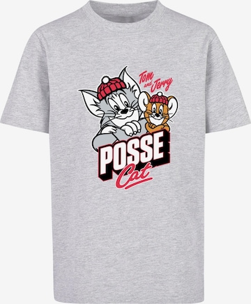 ABSOLUTE CULT Shirt 'Tom And Jerry - Posse Cat' in Grijs: voorkant