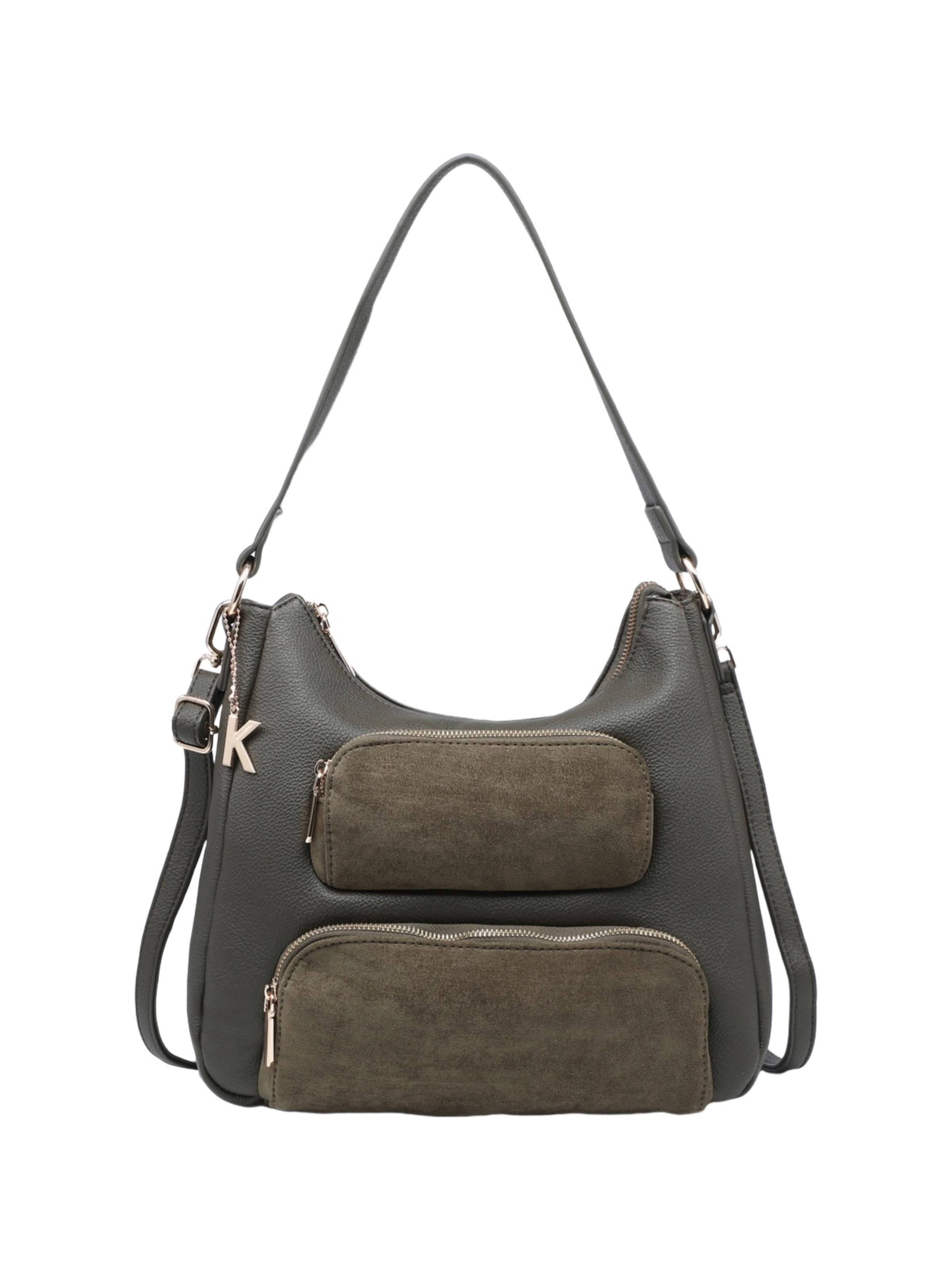 Borsa a mano 'Borsa a mano donna Kassandra con zip - Poliestere 100%' di Kassandra in verde: frontale