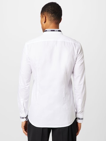 BOSS Black Slim Fit Skjorte 'HANK' i hvit