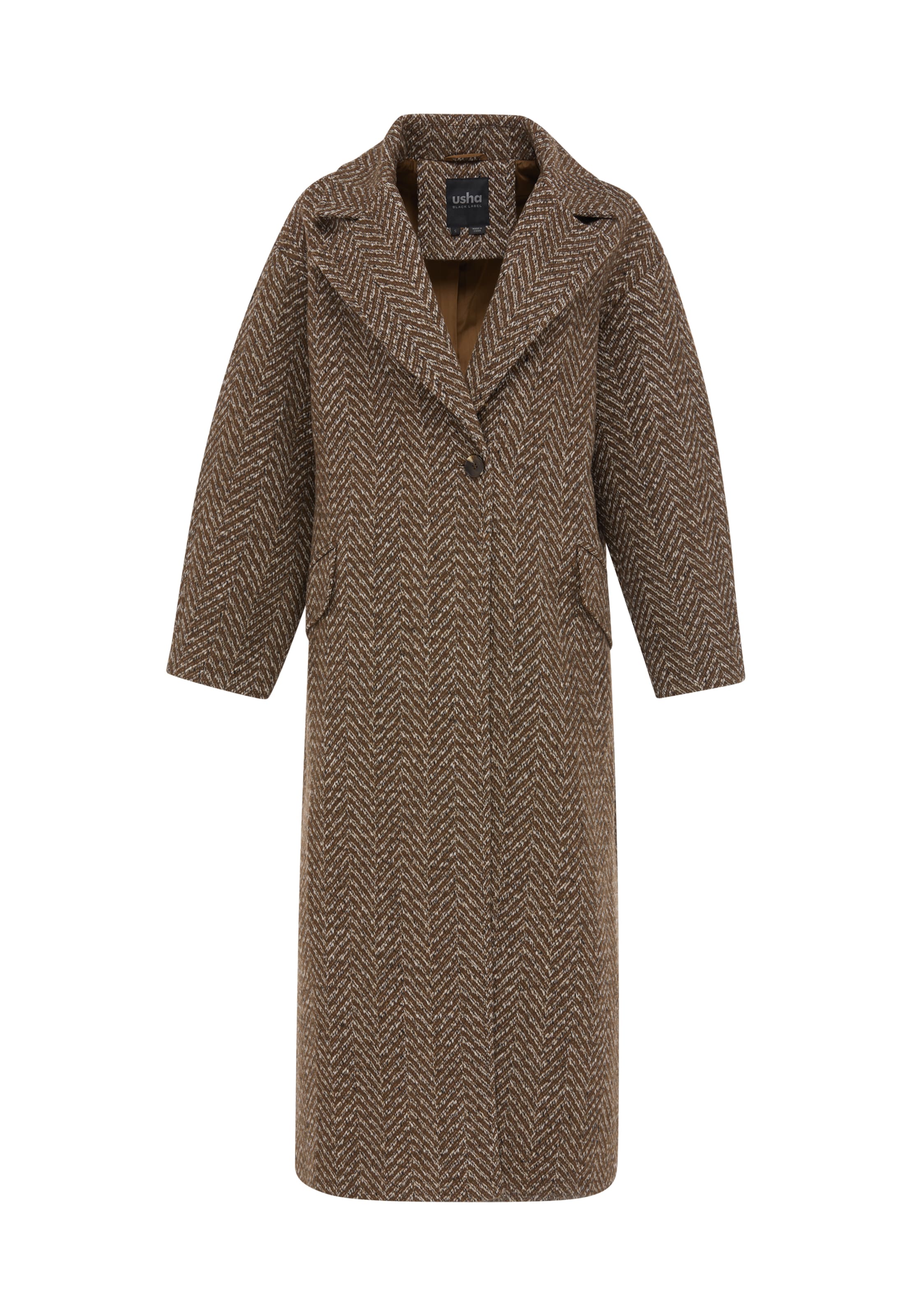 Manteau mi-saison usha BLACK LABEL en marron : devant
