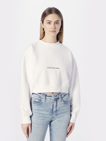 Calvin Klein Jeans Collegepaita värissä valkoinen: edessä