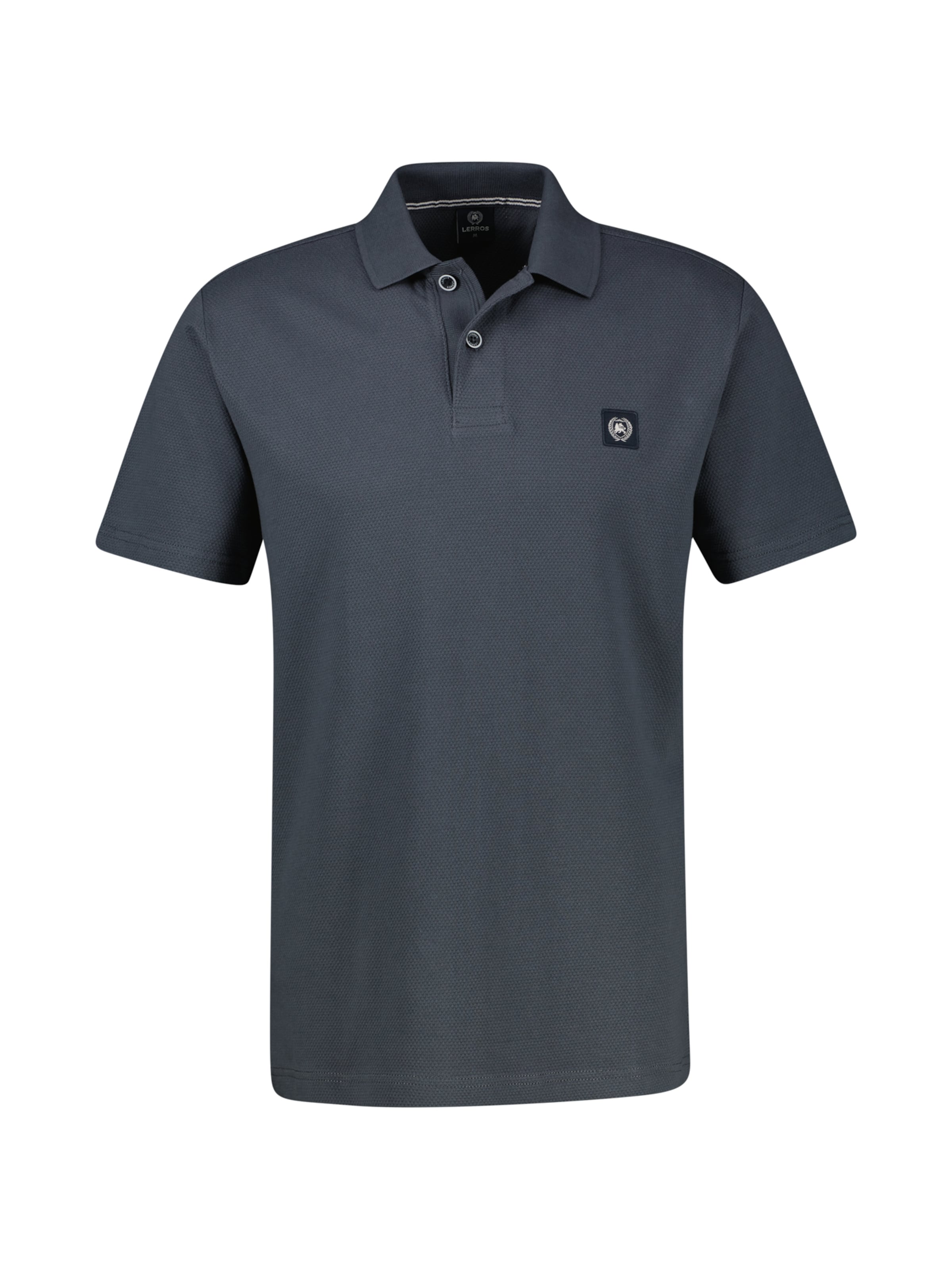 LERROS Maskulines Poloshirt aus Baumwolle mit griffiger Struktur in Grau: Vorderseite