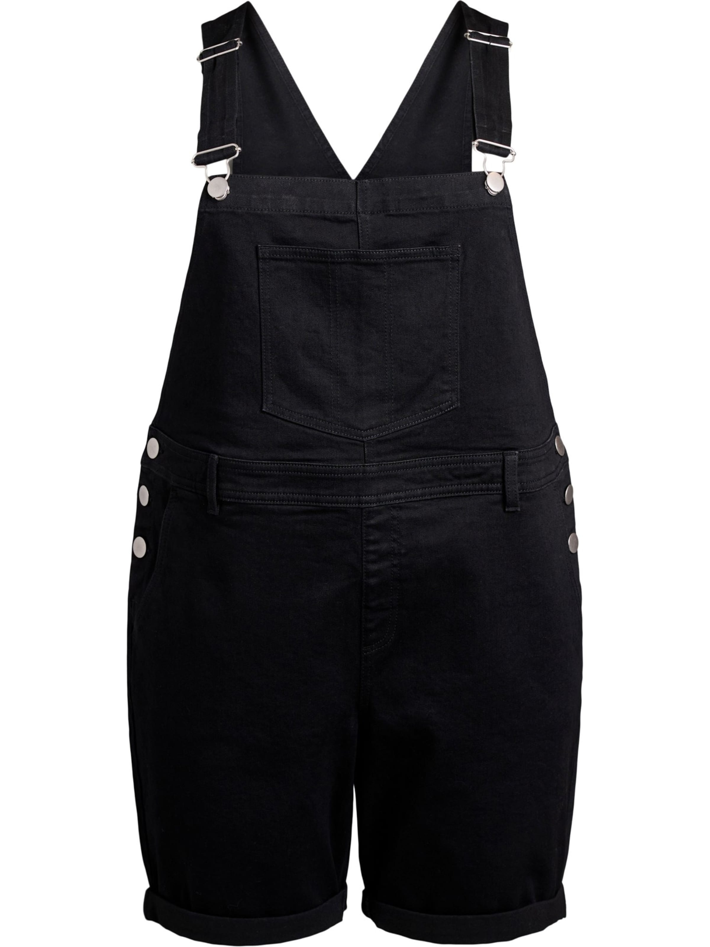 Zizzi Štandardný strih Nohavice na traky - Čierna: predná strana