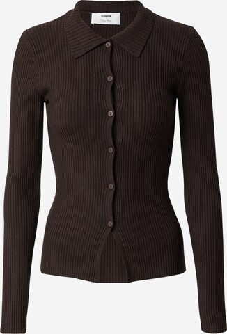 ABOUT YOU x Chiara Biasi Knit cardigan 'Thea' in Brown: front