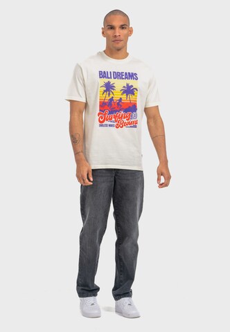 Oldskull Shirt 'Wrldvibe Bali Beam Graphic' in White