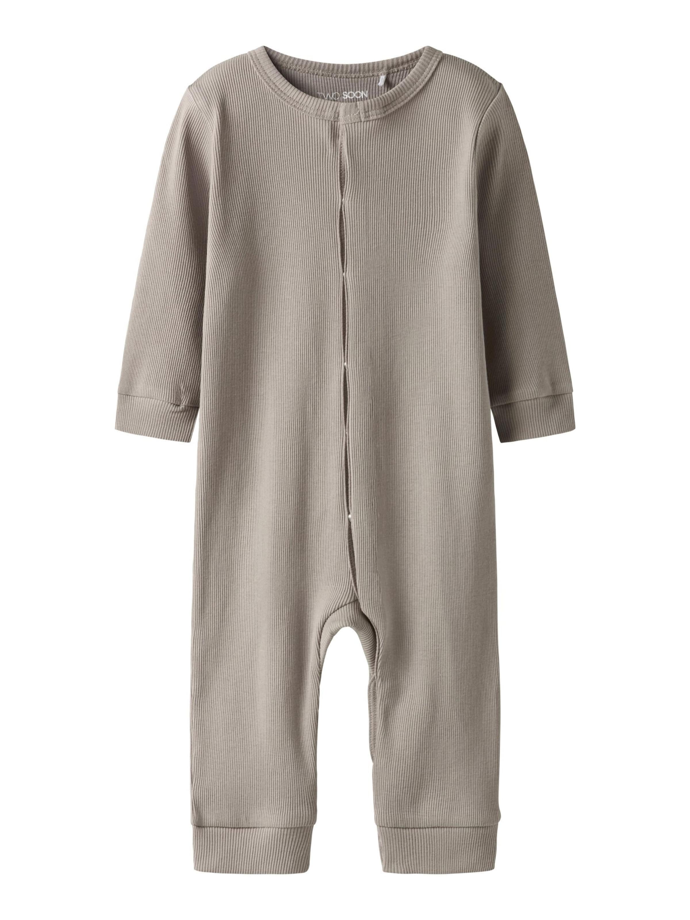 Barboteuse / body TWO SOON en gris : devant