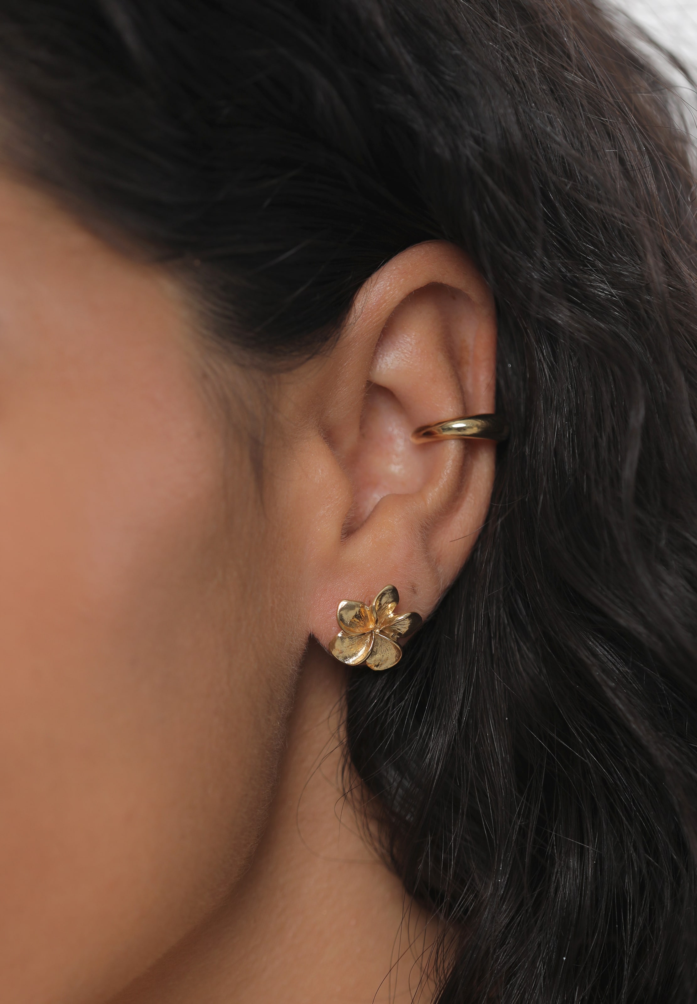 ELLI Náušnice 'Frangipani Blüte' – zlatá