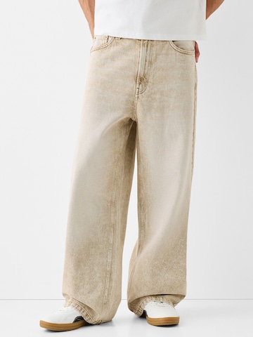 Bershka Wide leg Jeans i beige: framsida