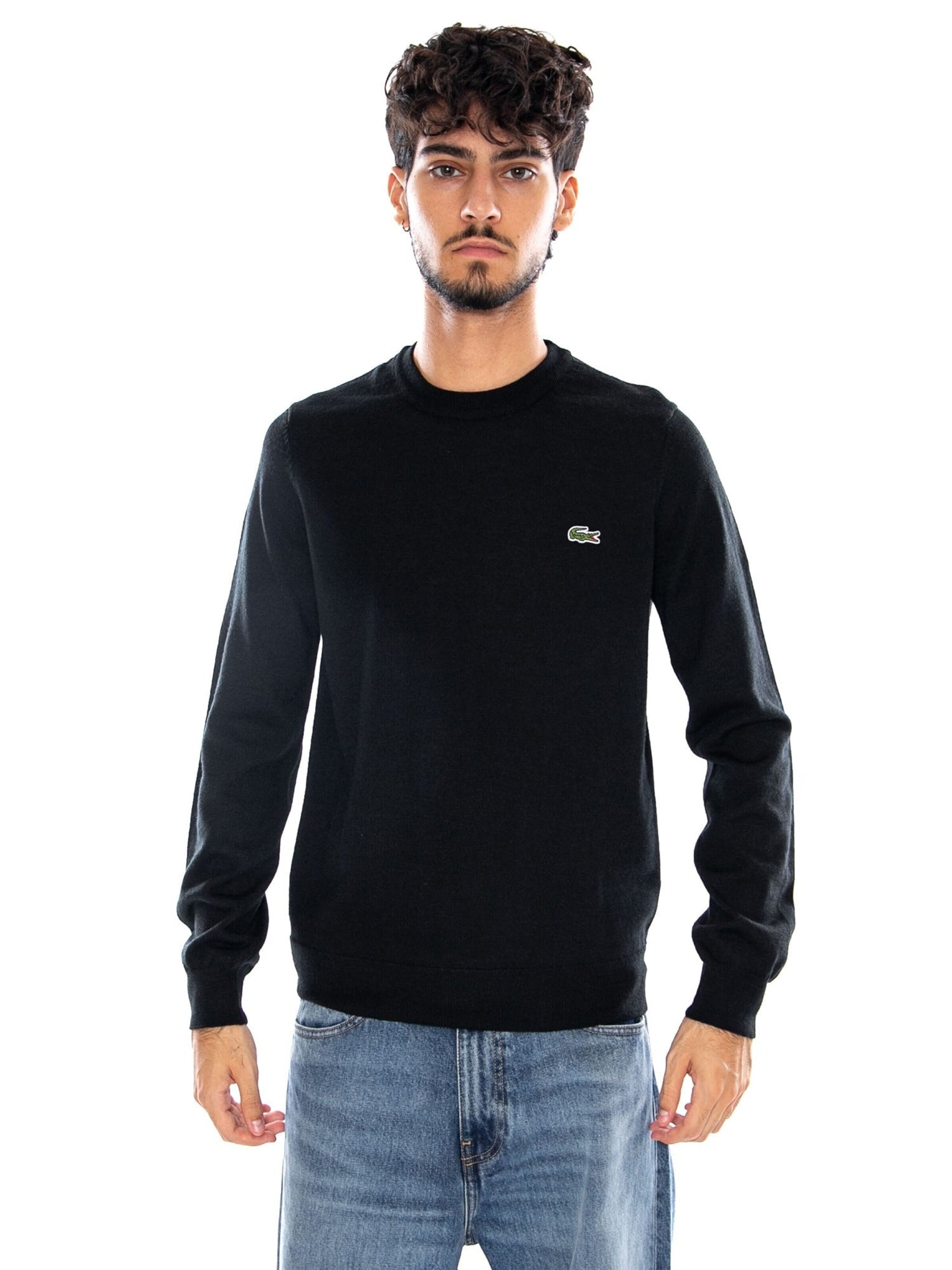 LACOSTE Sweter 'PULLOVER Men' w kolorze czarny