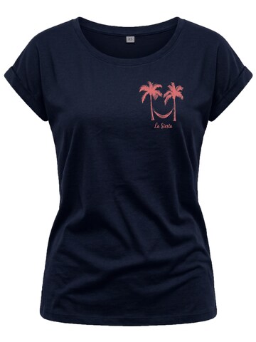 MAKAYA Shirt 'Palmen Hängematte' in Blue: front