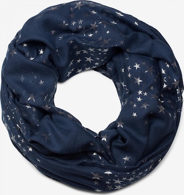 styleBREAKER Schlauchschal 'Loop Schal mit Metallic Sterne Print' in Blau: Vorderseite