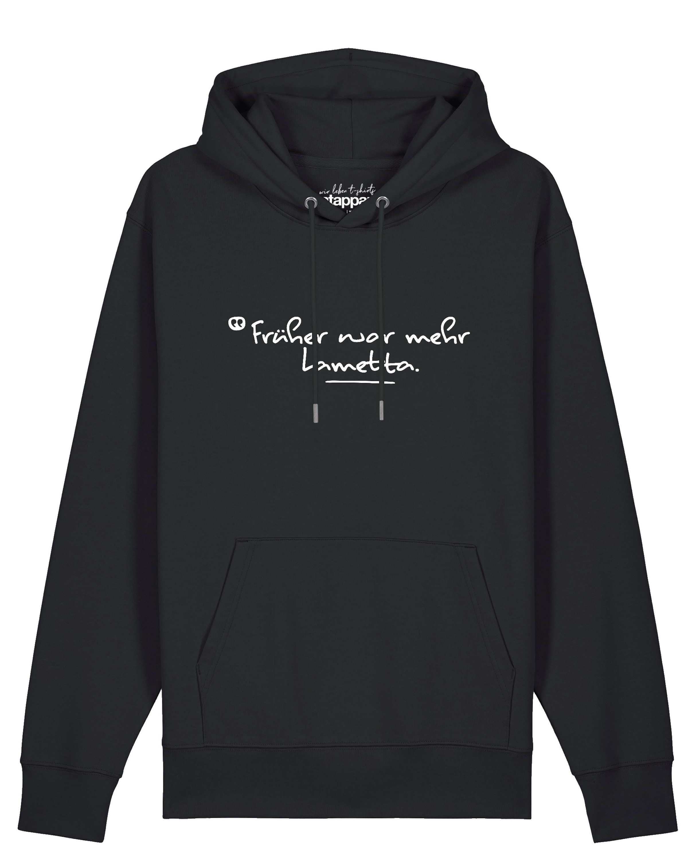 Watapparel Sweatshirt 'Früher War Mehr Lametta' in Black: front
