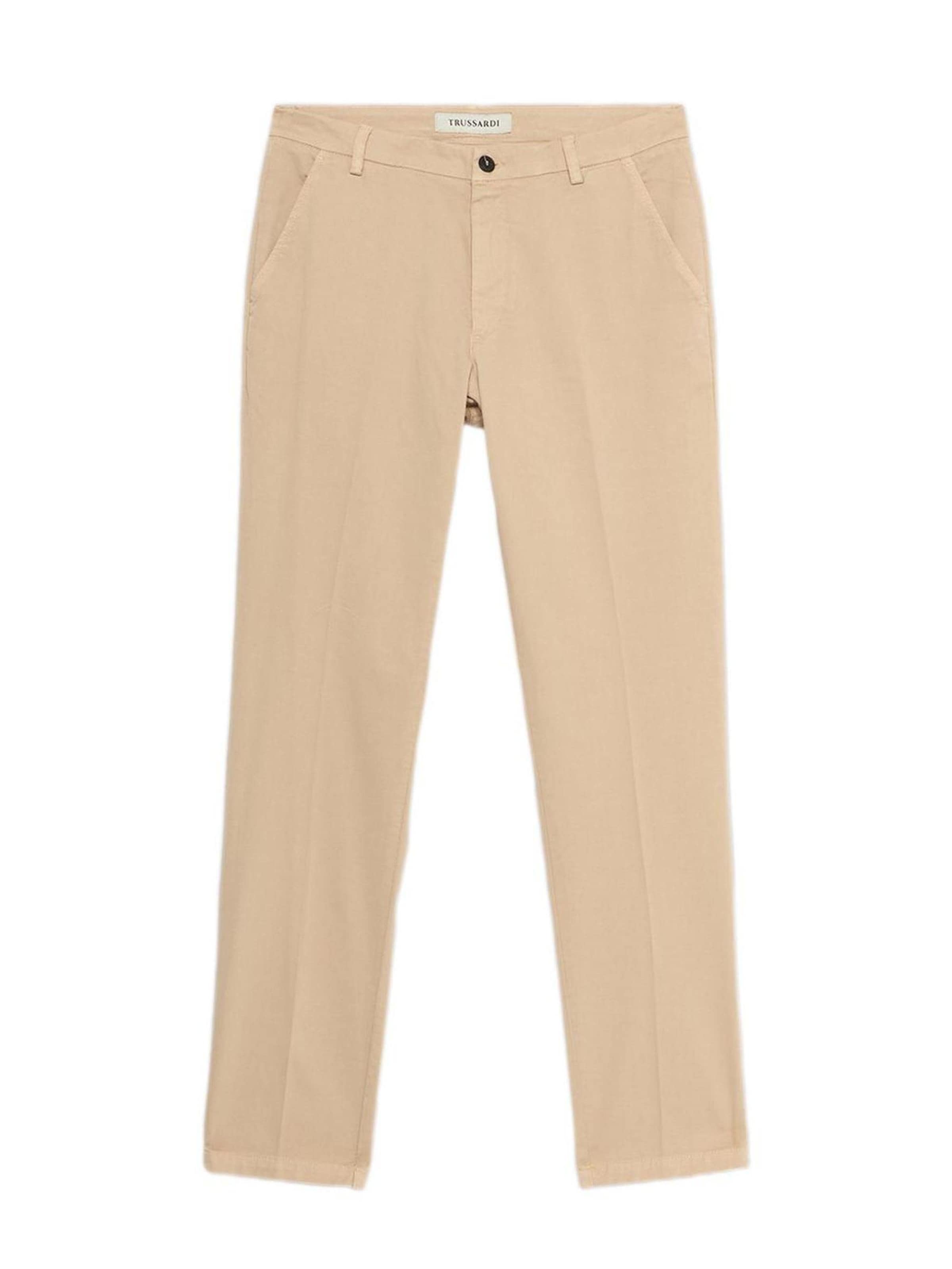 Trussardi Loosefit Broek in Beige: voorkant
