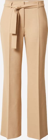 s.Oliver BLACK LABEL Wide leg Pleat-Front Pants 'Charlotte' in Brown: front