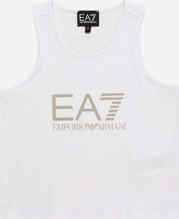 Top 'CANOTTA' di EA7 Emporio Armani in bianco: frontale