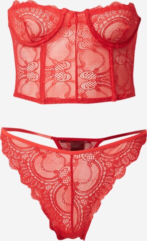 Nasty Gal Bandeau Underwear Sets in Red: front