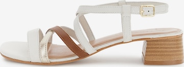 Sandalo di CAFè NOIR in bianco: frontale