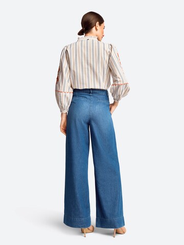 Rich & Royal Wide Leg Jeans in Blau